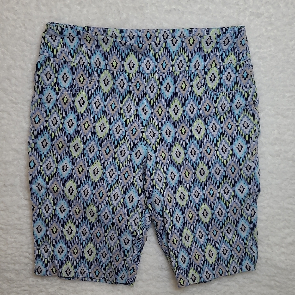 Ruby Rd Colorful Patterned Pullon Shorts size 14